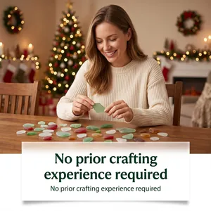 Lifestyle view of a sea glass art kit being used for easy holiday crafting at home