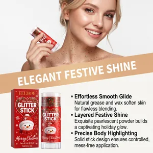 Stick glitterato natalizio EELHOE per uno splendore festoso su corpo, capelli e viso