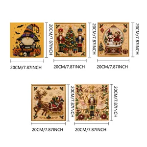Collection of Nutcracker and Christmas themed DIY bead embroidery kits in 20x20cm size