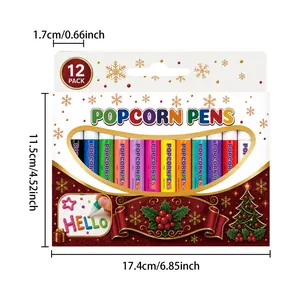 Professionelles 12er-Pack Weihnachts-Popcorn-Stifte DIY-Set mit Maßangaben für Kinderbasteln