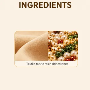 Detailed view of the textile fabric and resin rhinestones for DIY bead embroidery