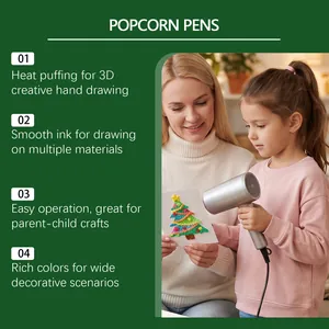 3D-Puff-Popcorn-Stifte für kreative Weihnachts-Bastelarbeiten und Eltern-Kind-Spaß