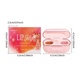Gedetailleerde maattabel voor zephoco tweekleurige lip jelly palette met afmetingen