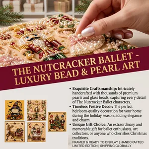 Detailed close-up showing the intricate craftsmanship of Nutcracker ballet pearl art