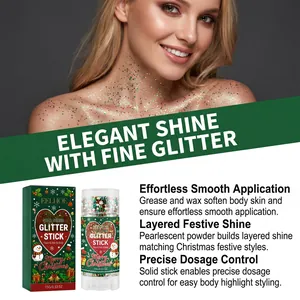 Dettagli dello stick glitter natalizio EELHOE per viso capelli e corpo scintillante