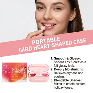 Detailansicht des Zephoco zweifarbigen Lip Jelly mit herzförmigem Etui und Glanz-Effekt