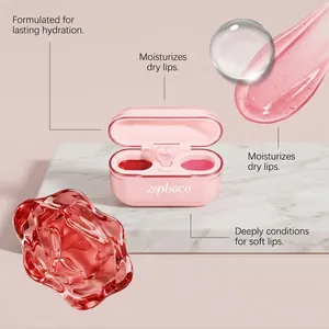 Detailansicht von zephoco Zweifarben-Gelee-Lipgloss #03 für glänzendes Spiegel-Finish