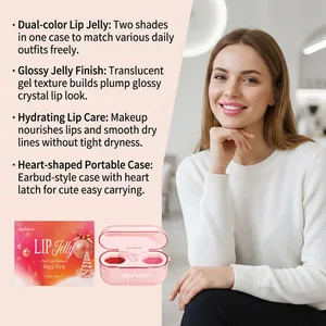 Detailansicht von zephoco zweifarbigem Lippengelee in Rot-Pink mit glänzendem Finish