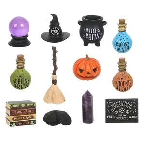 Σετ μινιατούρες ημερολογίου Halloween με καζάνι μάγισσας, φίλτρα και μαγικά ξόρκια