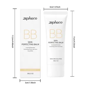 Ακριβείς διαστάσεις Zephoco Ivory White BB Cream με σωληνάριο και συσκευασία