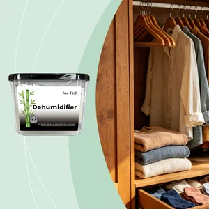 Jue Fish Home Dehumidifier Box For Wardrobe Closet Plastic Moisture Absorber Calcium Chloride Desiccant Mold Proof Box