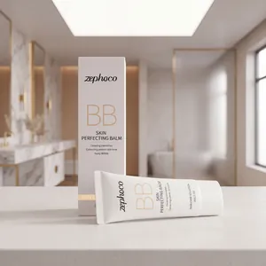 Κοντινό πλάνο του Zephoco Ivory White BB Skin Perfecting Balm συσκευασία στο μπάνιο