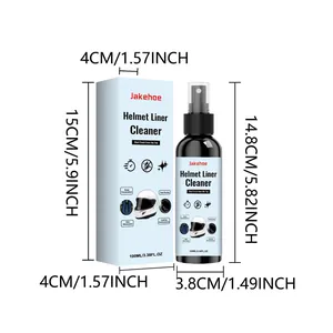 Nettoyant professionnel pour doublure de casque en spray avec dimensions détaillées