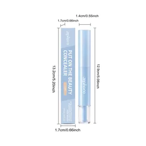 Dimensions du stylo correcteur Zephoco et de sa boîte en cm et pouces pour hauteur