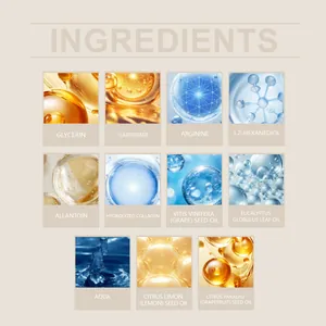 Cuadro detallado de los ingredientes de la fórmula del aceite de masaje OCEAURA