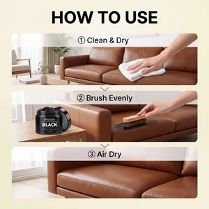 Step-by-step instructions for using black leather repair cream to restore a sofa