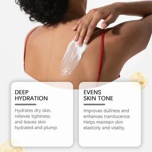 Vue détaillée de l'application de la crème corporelle OCEAURA avec bienfaits hydratants.