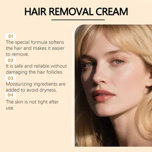 Détails de la crème dépilatoire douce pour une peau hydratée et lisse en été