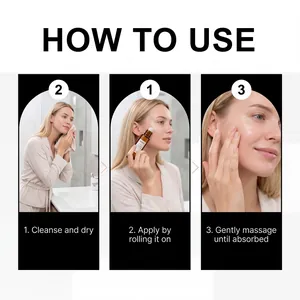 Detailed step-by-step tutorial for applying Viareline facial essential oil roller
