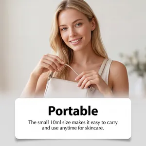 Model with handbag illustrating 10ml essential oil roller portability for travel skincare