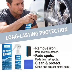 Kit spray eliminador de partículas de hierro RayHong para óxido con esponja y paño