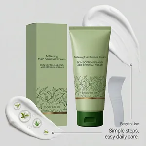 Coffret crème dépilatoire douce avec spatule et tube 200g, vue détaillée soin du corps.