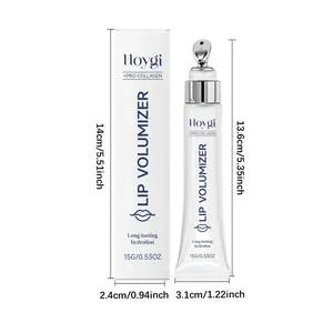 Hoygi lip volumizer dimensions: 15g tube with pro-collagen and metal applicator