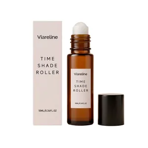 Viareline 10ml essential oil roller bottle with moisturizing face serum in amber glass