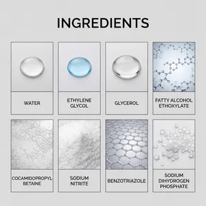 Detailed macro view showing chemical ingredients of the engine block gasket test fluid