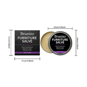 Λεπτομέρεια βάλσαμου επίπλων Brunizo 100g με ακριβείς διαστάσεις σε cm και ίντσες