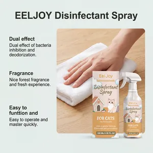 Detalle del spray desinfectante EELJOY para gatos que elimina olores de orina