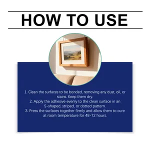 Guía de instrucciones paso a paso para aplicar adhesivo fuerte sin clavos en decoración