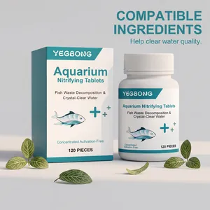 Détail des tablettes nitrifiantes YEGBONG pour une eau d'aquarium cristalline et pure.