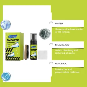Desglose de ingredientes para el kit de espuma limpiadora de JAKEHOE para zapatillas