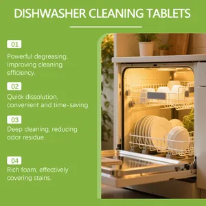Deep cleaning dishwasher tablets showing efficient degreasing and residue removal