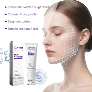 Skincare detail of Zyvarn roller cream showing anti-wrinkle benefits and hydration support.