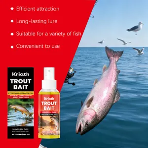 Détail du flacon pulvérisateur Kriath Trout Bait et emballage avec caractéristiques