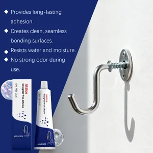 Adhesivo JAKEHOE sin clavos para ganchos de pared, unión duradera e impermeable.