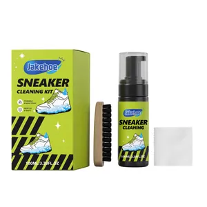 Kit de limpieza para zapatillas Jakehoe con espuma, cepillo y paño de cuidado.