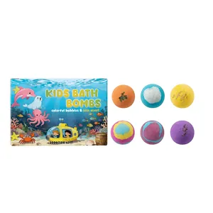 Set de regalo de 6 bombas de baño para niños con divertido diseño de tema marino