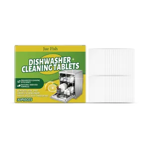Professional Jue Fish Dishwasher Cleaning Tablets 30pcs set with packaging on white background