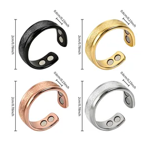 Detail view of 0.6cm wide magnetic rings in four colors with 2cm diameter size markings