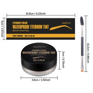 Dimensions détaillées du kit de teinture sourcils Zephoco avec crème et pinceau double