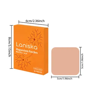 Détails des dimensions des patchs au magnésium Laniska avec 30 patchs pour soins quotidiens