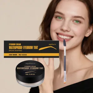 Détail du pot de crème pour sourcils imperméable zephoco en teinte marron clair