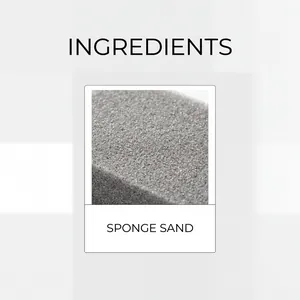 Macro detail shot showing the abrasive sponge sand texture used for pot cleaning