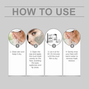 Schritt-für-Schritt-Anleitung zur Anwendung des Zyvarn Schlammmasken-Sticks zur Reinigung.