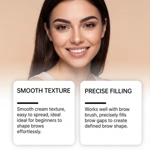 Vue détaillée des sourcils définis et pommade à sourcils imperméable à texture onctueuse