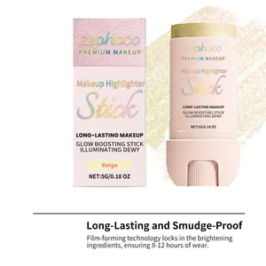 Bâton enlumineur Zephoco beige avec formule longue tenue et sans bavure en détail