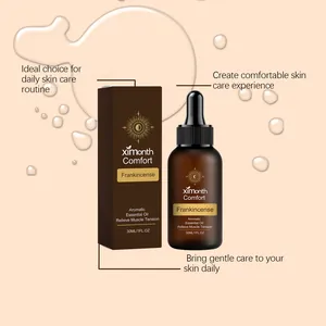 Detail of 30ml Frankincense essential oil bottle with a professional dropper lid
